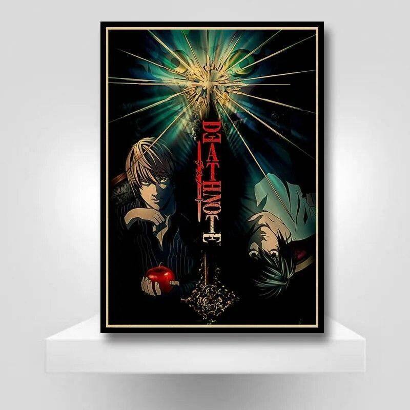 Poster Anime Retro di Kertas Kraft A4